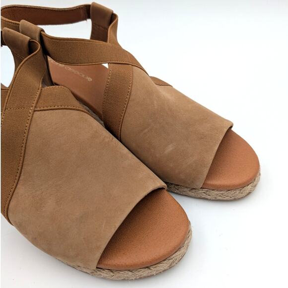 Andre Assous Nalik Wedge Sandal Women's Elastic Strap Brown Size US9.5M EU40 - Picture 14 of 14